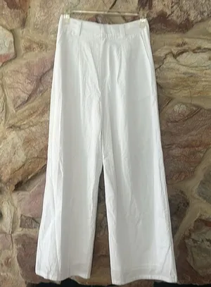 Commense Cotton Mid-Waist Wide-Leg Pants With Pockets size Medium thumbnail 3