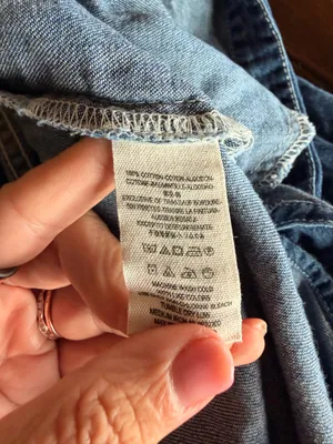 Free People Chambray Western Snap Button Shirt XS Oversized Lightweight Denim Blue Boho thumbnail 3