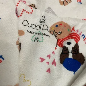 Cuddl Duds Cream Pajama Sets with Playful Design thumbnail 2