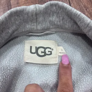 UGG Australia Gray Soft Plush Belted Lounge Sleepwear Bathrobe Women's Large thumbnail 3