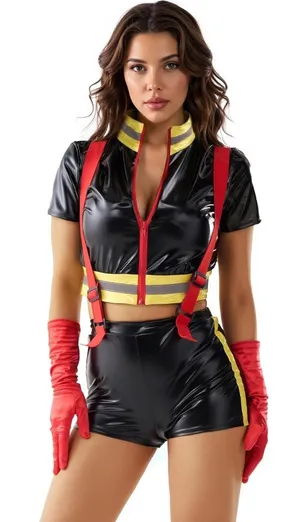 Spooktacular Creations Women Fireman Halloween Costume Cosplay Party SMALL thumbnail 1