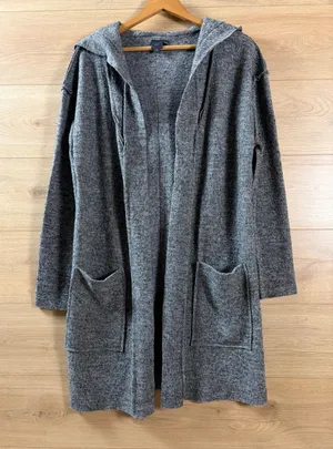 LuLu Women's Hooded Felted Wool Cardigan Small thumbnail 1