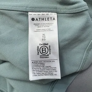 ATHLETA Cropped Tank Top XL Dusty Blue Gym Athleisure Workout thumbnail 5