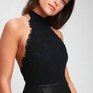 free people miley black lace halter bodysuit thumbnail 2