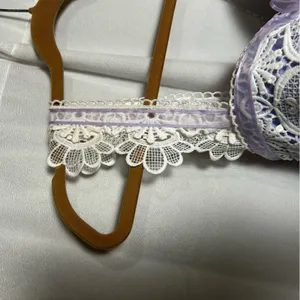 Azazie Light Purple & White Lace‎ Trim Sweetheart Neckline Bridesmaid Midi Dress thumbnail 5