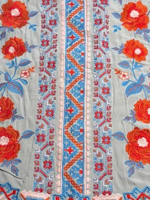How Very Loved Floral Embroidered Boho Peasant Blouse Size L thumbnail 4