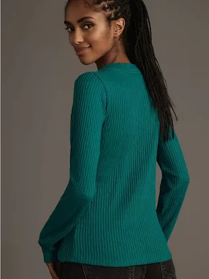 Anthro Pilcro Sheer Layering Top NWT Medium Green Jade thumbnail 4