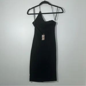 Revolve Superdown Black One Shoulder Bodycon Dress Size S NWT thumbnail 3