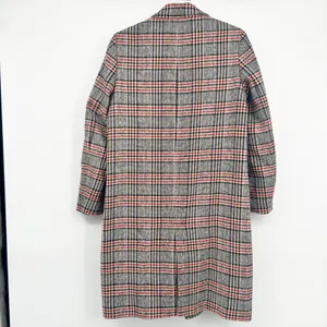 Zara Womens Plaid Wool‎ Blend Double Breasted Dark Academia Longline Coat Size M thumbnail 10