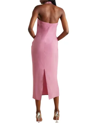 NWT Reformation Alli Halter Silk Midi Maxi Dress 8 in Sugar Plum thumbnail 3