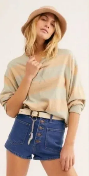 Free People We the Free Bridgette Exposed Button Fly‎ High Rise Denim Shorts 28 thumbnail 1