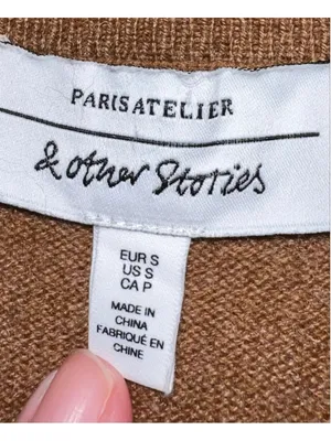 & Other Stories Paris Atelier Brown Cashmere Crew Neck Sweater SMALL thumbnail 6