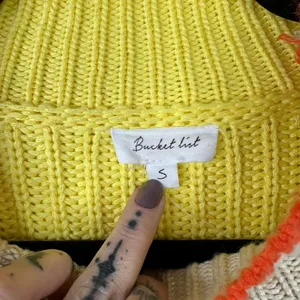 Free People Bucket List Sunbrite Yellow Eyelash Chunky Knit Turtleneck Sweater thumbnail 10