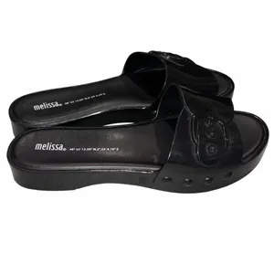 Melissa Black Platform Jelly Slides Sandals Shoes 9 thumbnail 3