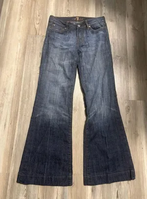 7 For All Man Kind Dark wash flare jeans with a 27”waist and 30" inseam #flares thumbnail 1