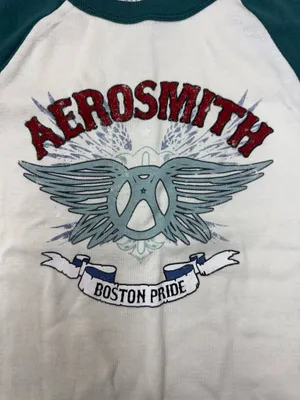 NWT Aerosmith Cream Colored Raglan Baby Tee Size Medium thumbnail 2