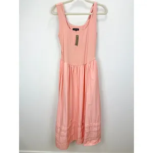J.Crew Drop Waist Mixy Dress Midi Cotton A Line Minimalist Blush Pink Small NWT thumbnail 4