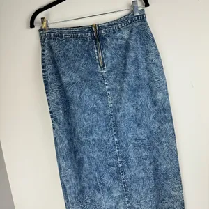 Judy Blue Denim Midi Maxi Skirt Sz 1XL Acid Wash Stretch High Slit A Line thumbnail 11