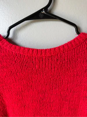 Abercrombie & Fitch Red Knit High Low Sweater Size Medium thumbnail 7