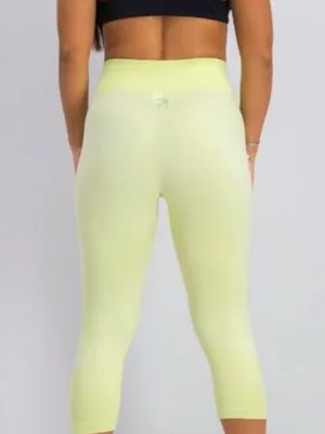 NEW BALANCE X J. CREW Seamless Crop Leggings in Neon Yellow - Size M - NWT NEW thumbnail 2