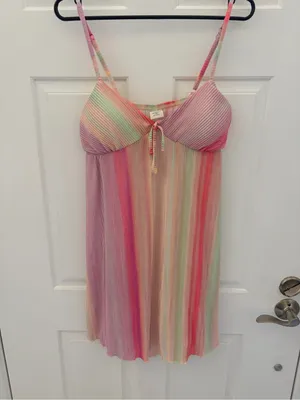 No Boundaries Rainbow Striped Midi Dress - Pink, Coral, Mint, Lavender thumbnail 3