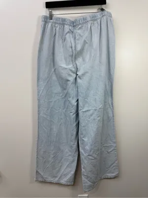 Michael Kors Light Blue Wide-Leg Drawstring Jeans size L thumbnail 4