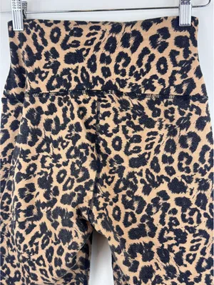 LNA Leopard Print High Rise Bike Shorts Biker Shorts Brown Black Size M thumbnail 7