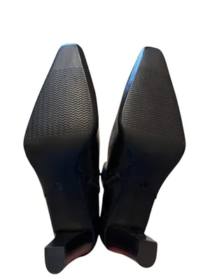 Worthington Madison Black Vegan Leather Block Heel Side Zip Ankle Booties 8 NIB thumbnail 11