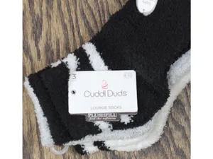 Cuddl Duds 3-Pack Womens Fuzzy Lounge Ankle Socks Black / Gray / White 4-10 thumbnail 3