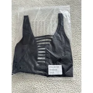 POL Black Strappy Bralette Crop Tank Swim Top Size S thumbnail 2