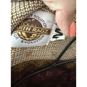 Vtg Earth Ragz Wool Southwest Hooded‎ Jacket Medium Forest thumbnail 7