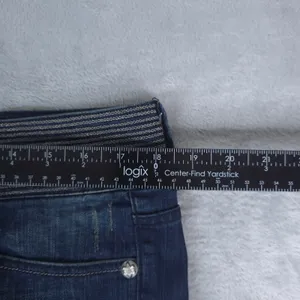 Seven7 Jeans Women 12‎ Blue Dark Wash Embellished Waistband Stretch Bootcut Y2K thumbnail 9