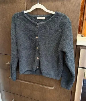 Natural Life Dark Forest Sweater Cardigan Button Puffer Cozy Preppy large thumbnail 1