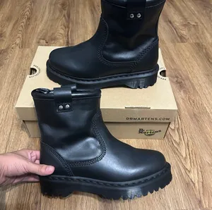 DR MARTENS Anistone lo black leather boots booties shoes new thumbnail 7