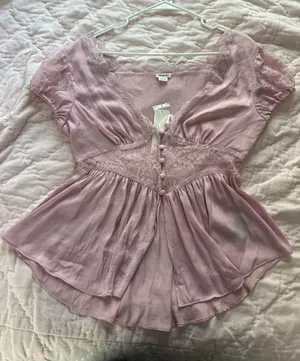 Urban Outfitters Kimchi Blue Lace Puff Sleeve Blouse thumbnail 1
