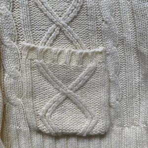 Cream Cable Knit Shawl Collar Cardigan Chunky Preppy Heritage Cozy Cabincore thumbnail 8