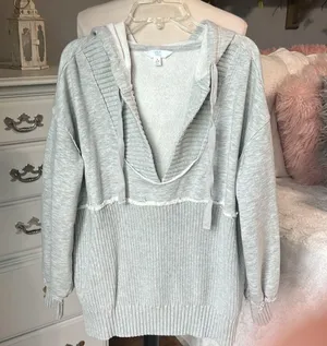 Oversized Comfy Hooded Sweatshirt Sweater Grsy thumbnail 8
