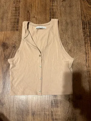 Abercrombie Tan Cropped Tank thumbnail 2