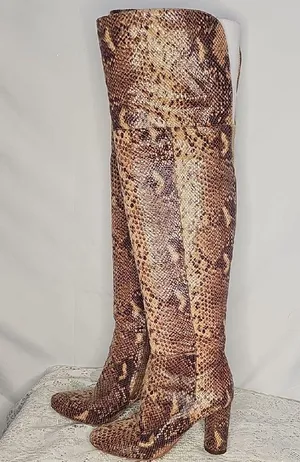 INC International Concepts Tyliee Embossed Snakeskin Over Thigh High Boots 5.5 thumbnail 1