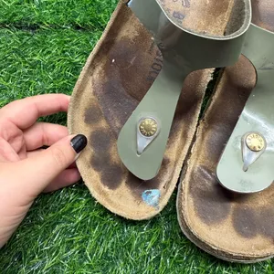 Birkenstock Gizeh Patent Khaki Sandals thumbnail 3