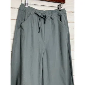 GiGiO USA Size Small Utility Wide Leg Pants Blue Cotton Cargo Barrel thumbnail 8