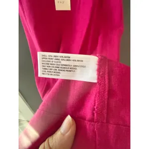 A New Day‎ Womens Hot Pink Linen Blend Puff Sleeve Mini Dress Size S NWT thumbnail 7