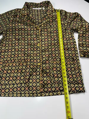 Victoria's Secret Gold Geometric Satin Pajama Set Size Large thumbnail 3