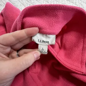 LLBean Women’s 1/4 Zip Pink Fleece Sweatshirt Top Sz Large L Regular thumbnail 7