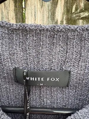 NWT White Fox Get On Down Ribbed Knit Dress Charcoal Size Medium thumbnail 4
