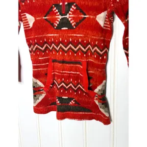 Lauren Ralph Lauren Active Red Southwestern Quarter Zip Cotton Pullover Small thumbnail 5
