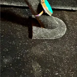 Nice Turquoise color Gemstone Ring 925 Sterling Silver Plated Jewelry US sz 6.5 thumbnail 2