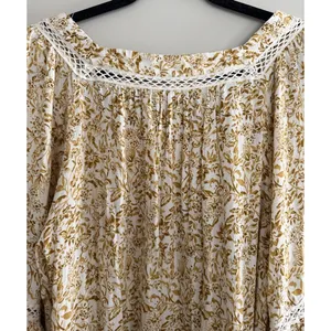 Free People Talk About It Tunic Top Ivory Combo Women's Size Medium‎ thumbnail 4