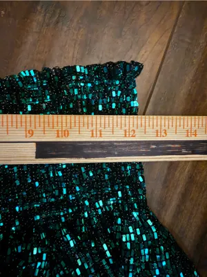 QUEEN OF SPARKLES Teal Mosaic Smocked Mini Shorts thumbnail 3