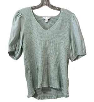 Nine West Women Size Medium Runched Blouse Business Casual Stretch Office‎ City thumbnail 1